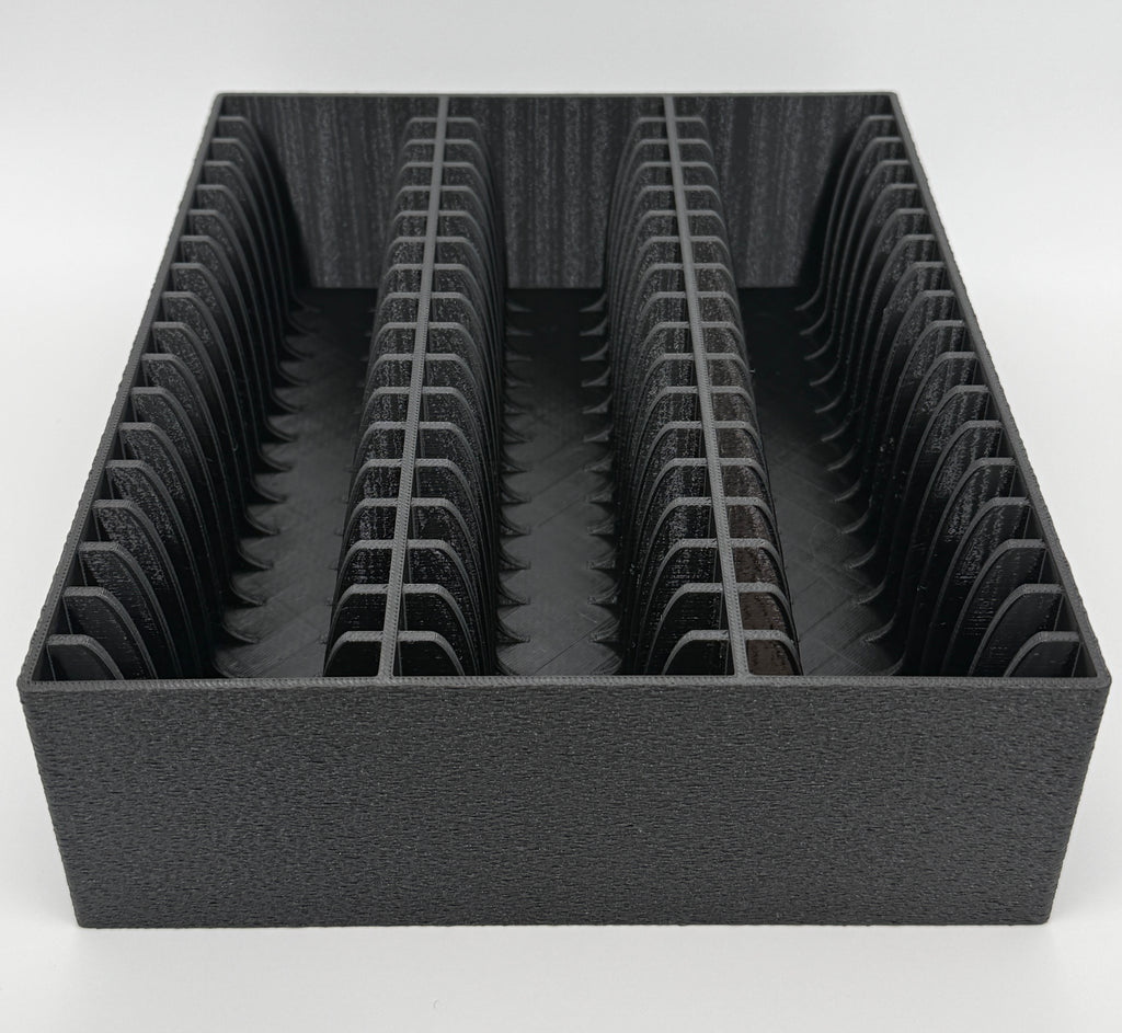SlabGrid 54x graded coin slab display tray — angled view