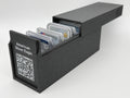 Black 3D-printed CoinConnex 15x storage box for graded coin slabs (NGC, PCGS)