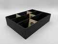 Black 3D-printed SlabGrid Mini Triple display tray for 2x2 coin holders and flips