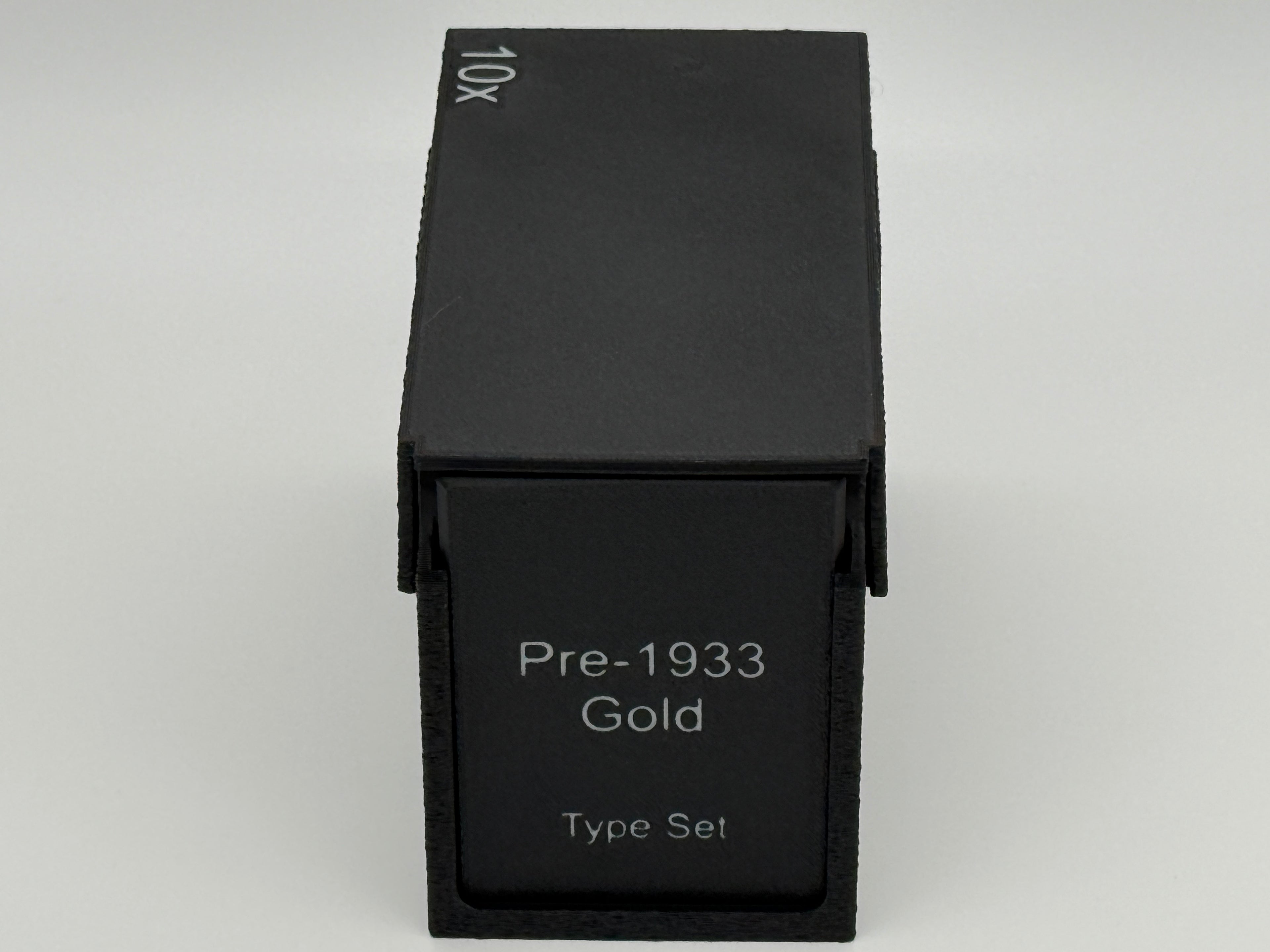 Black 3D-printed CoinConnex 10x storage box for graded coin slabs (NGC, PCGS)