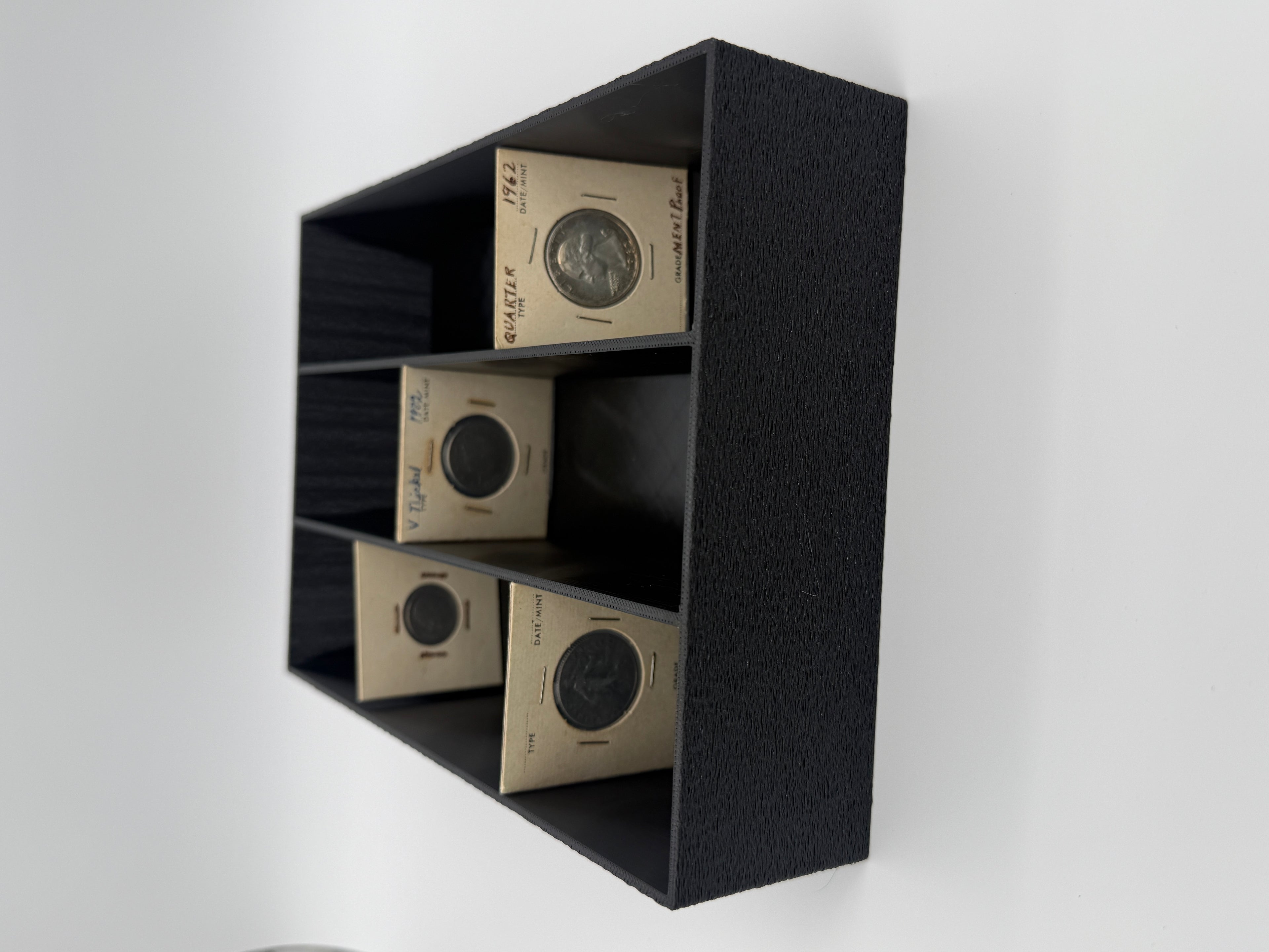 SlabGrid Mini Triple 2x2 coin holder display tray — angled view