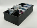 Black 3D-printed SlabGrid display tray for 40 graded coin slabs (NGC, PCGS)