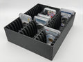 Black 3D-printed SlabGrid display tray for 54 graded coin slabs (NGC, PCGS)